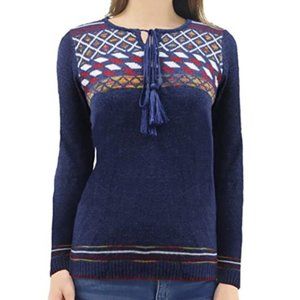 NWT Faire Isle Knit Pattern Tassel Sweater Top